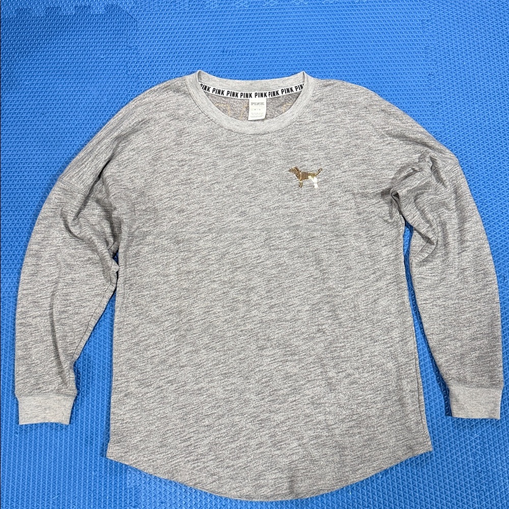 Victoria's Secret PINK Grey Long Sleeve Shirt - Picture 1 of 11